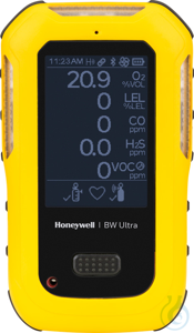 BW Ultra multi-gas warning system with pump (yellow), CO2, H2S, LEL, O2, CO...
